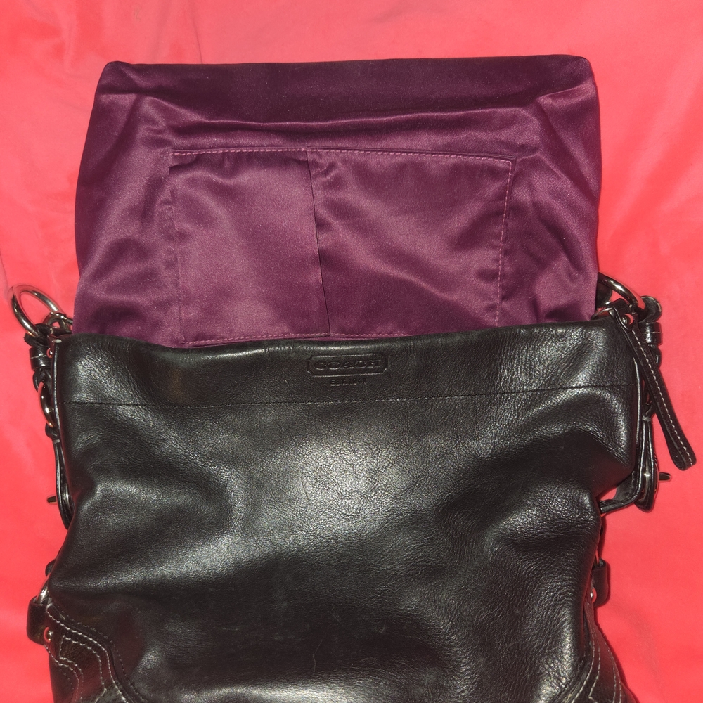 VINTAGE COACH Black Leather Carly Bag - Picture 15 of 16